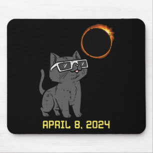 Tapis De Souris Cat Solar Eclipse 2024 Totalité Avril 8 Femmes Hom