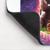Tapis De Souris Cat spatial Llama Sloth Riding Taco (Coin)
