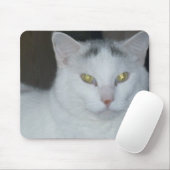 Tapis De Souris Cat Thoughts Chat blanc (Avec souris)