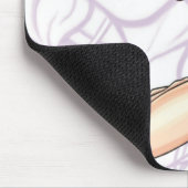 Tapis De Souris Catgirl d'une chevelure rose Mousepad (Coin)