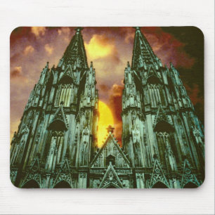 Tapis De Souris Cathédrale de Cologne avec le soleil