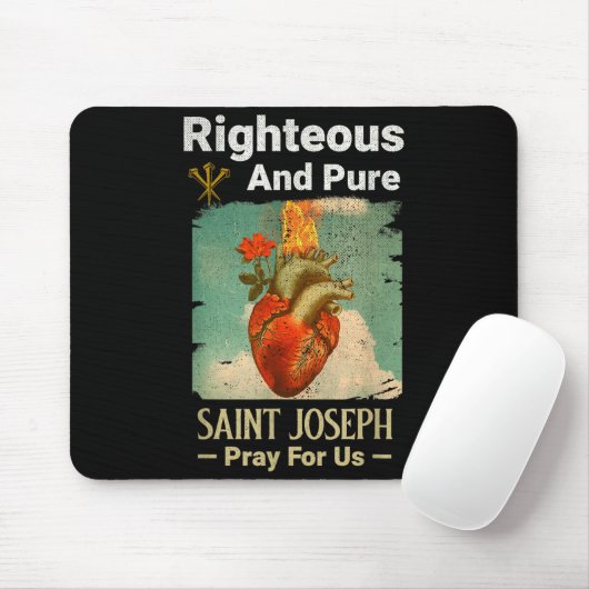 Tapis De Souris Catholic St. Joseph, Patron Saint Of Fathers, Pray (Avec souris)