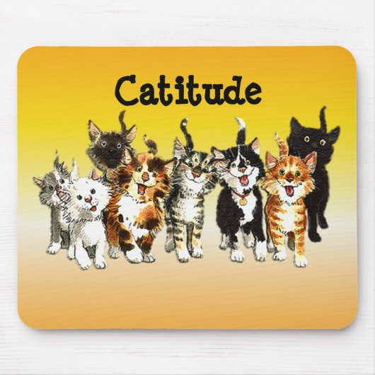 Tapis De Souris Catitude Cute Kitty Chats Pad Souris (Devant)