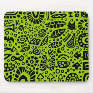 Tapis De Souris Catnip Dreams - Black on Green 99CC00