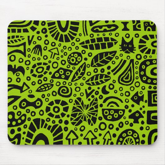 Tapis De Souris Catnip Dreams - Black on Green 99CC00 (Devant)