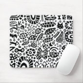 Tapis De Souris Catnip Dreams - Noir sur Blanc (Avec souris)