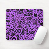 Tapis De Souris Catnip Dreams - Noir sur Purple CC66FF (Avec souris)