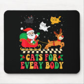 Tapis De Souris Cats For Everybody Christmas Cat Funny Xmas Women (Devant)
