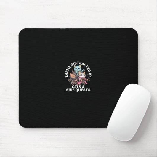 Tapis De Souris Cats Side Quest Distracted Tabletop Funny Men Wome (Avec souris)