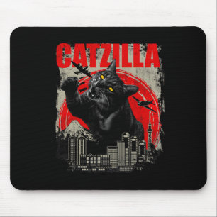 Tapis De Souris Catzilla - Amoureux de Chat Drôle Kitten Kitty Man