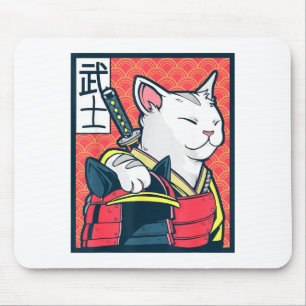 Tapis De Souris Catzilla Art Ancien Japonais Chat Vintage Ninja T
