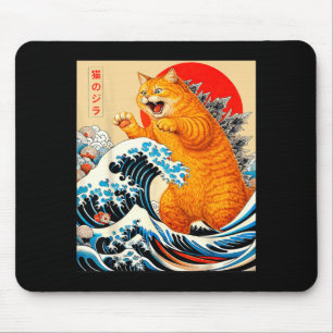 Tapis De Souris Catzilla Chat Orange Japonais pour Hommes Femmes E