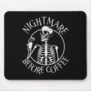 Tapis De Souris Cauchemar avant café Halloween Squelette Holding