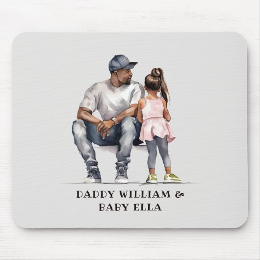 Tapis De Souris Caution père et fille noire (3) (Devant)