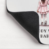 Tapis De Souris Caution père et fille noire (7) (Coin)