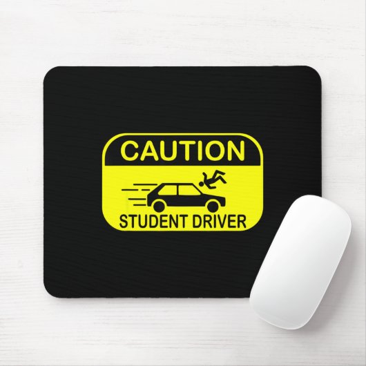 Tapis De Souris Caution Student Driver Funny  (Avec souris)