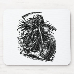 Tapis De Souris Cavalier de moto Reaper voilé 