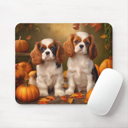 Tapis De Souris Cavalier King Charles Spaniel Chiot Citrouille d'a (Avec souris)