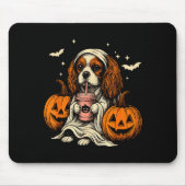 Tapis De Souris Cavalier King Charles Spaniel Ghost Halloween Cava (Devant)