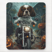 Tapis De Souris Cavalier King Charles Spaniel Halloween effrayant (Devant)