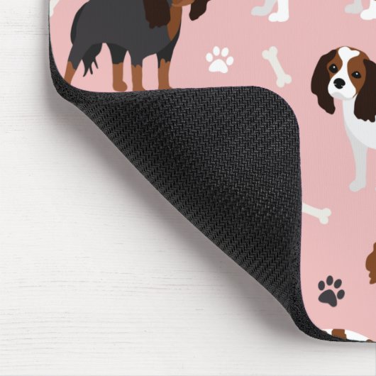 Tapis De Souris Cavalier King Charles Spaniel Paws and Bones Mouse (Coin)