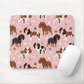 Tapis De Souris Cavalier King Charles Spaniel Paws and Bones Mouse (Avec souris)