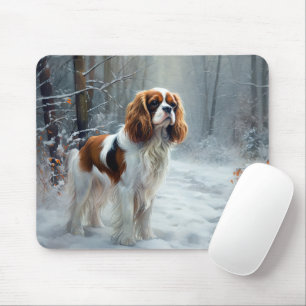 Tapis De Souris Cavalier King Qu'il neige Noël Brosse