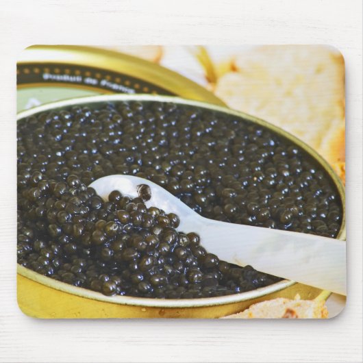 Tapis De Souris Caviar noir et cuillère de nacre à (Devant)