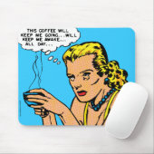 Tapis De Souris Ce café me maintiendra éveillé - bleu (Avec souris)