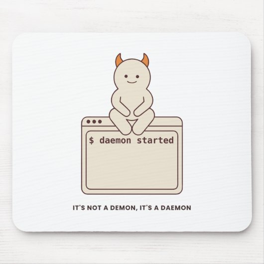 Tapis De Souris Ce n'est pas un démon, c'est un daemon drôle Linux (Devant)