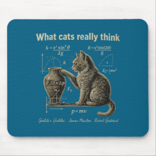Tapis De Souris Ce que les chats pensent drôle science chat vintag