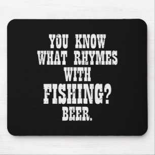 Tapis De Souris Ce Rhymes Pêche Bière Drôle Boire Angler Hommes