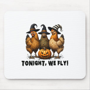Tapis De Souris Ce Soir, Nous Volons Halloween Poulet Chute Animau