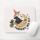 Tapis De Souris Ce Soir, Nous Volons Une Sorcière Mignonne (Avec souris)