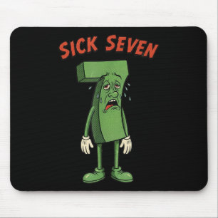 Tapis De Souris Célébration drôle d'Halloween du mème Sick Seven 6