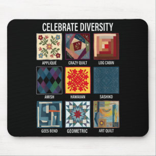 Tapis De Souris Célébrer la diversité artisanat de patchwork de qu