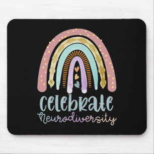 Tapis De Souris Célébrer la neurodiversité Rainbow Mental Health A