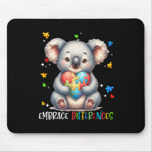 Tapis De Souris Célébrer les Différences Puzzle Cœur Koala Sensibi