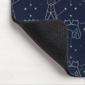 Tapis De Souris Celestial Cat Constellation Navy Blue Mouse Pad (Coin)