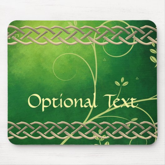 Tapis De Souris Céltic Green Knots & Feuilles (Devant)