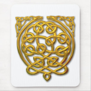 Tapis De Souris Celtic Knot Dragons – Gold