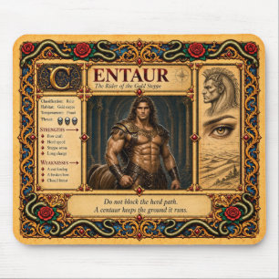 Tapis De Souris Centaure, Art de Bestiaire Médiéval