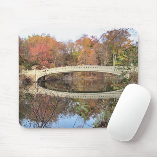 Tapis De Souris Central Park en Automne Réflexions et Bow Bridge (Avec souris)