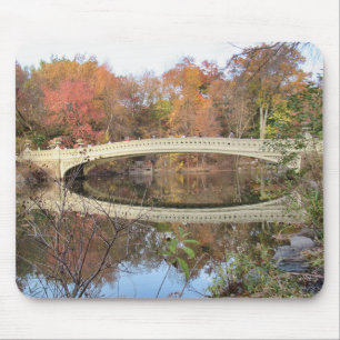 Tapis De Souris Central Park en Automne Réflexions et Bow Bridge