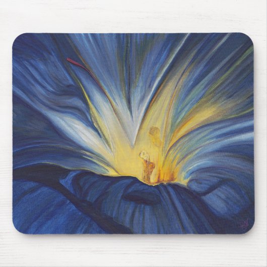 Tapis De Souris Centre bleu Mousepad de fleur (Devant)