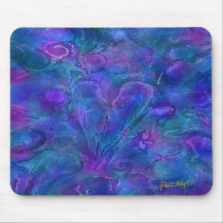 Tapis de souris centré par coeur