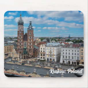 Tapis De Souris Centre-ville de Cracovie d'en haut en Pologne
