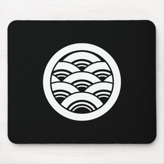 Tapis De Souris Cercle avec Seigaiha (Devant)