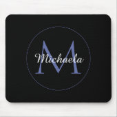 Tapis De Souris Cercle minimal moderne nom initial monogramme mode (Devant)