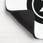Tapis De Souris Cercle noir et blanc initial personnalisé (Coin)